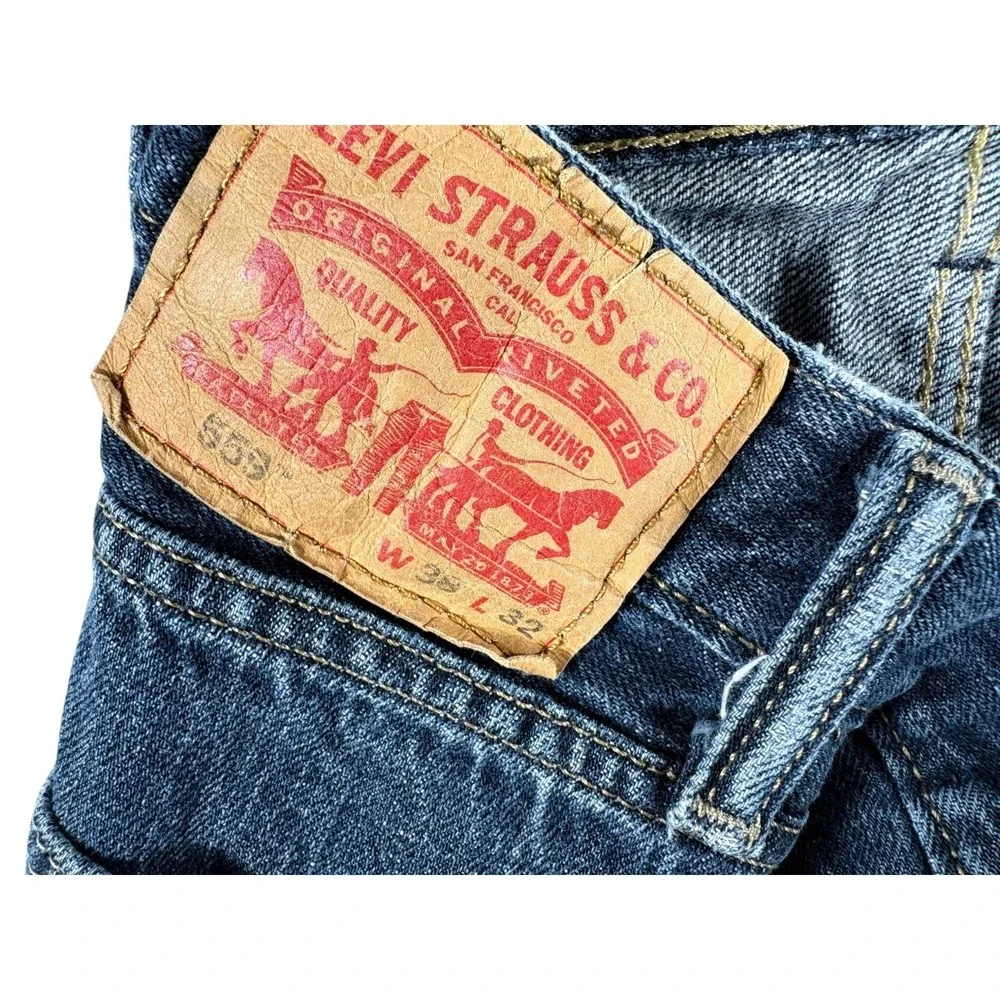 Levi's 559 Relaxed‎ Jeans Mens 38x32 Blue Denim Stretch Medium Wash Straight Leg